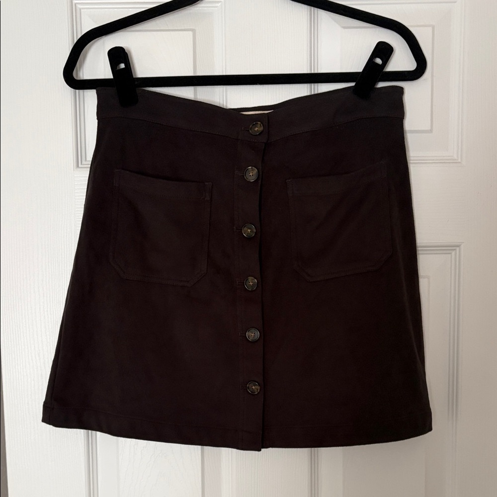 Marine Layer Black Button-Front Skirt